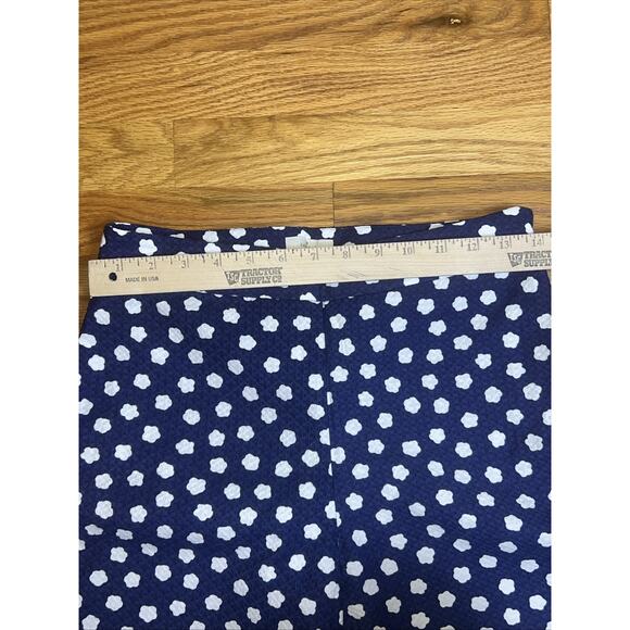 NWT KATE SPADE Cloud Dot Jacquard Pant Size 2 Navy And White Cropped Ankle Pant - Picture 9 of 12